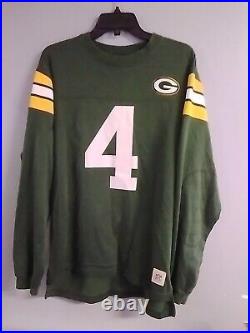Green Bay Packers #4 Brett Favre Vtg Gridiron Long Sleeve Tb Jersey Mens M
