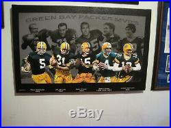 Green Bay Packers 5 MVP Canvas Autographed Starr, Taylor, Hornung, Favre Rodgers