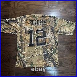 Green Bay Packers Aaron Rodgers 12 NFL Football Jersey Mens Large Camo Camoflage