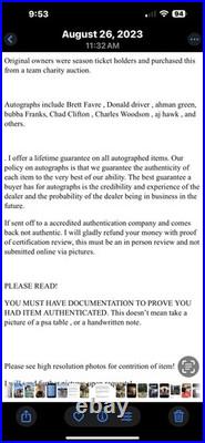 Green Bay Packers Brett Favre game issued/used helmet autographed Woodson Other