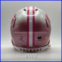 Green Bay Packers CUSTOM 2-Tone Pink & White Hydro-Dipped Mini FB Helmet