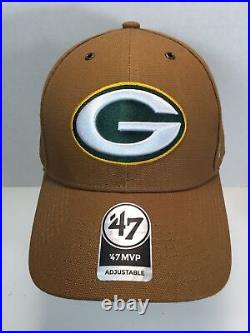Green Bay Packers Carhartt Hat Brown Tan MVP Adjustable'47 Baseball Cap