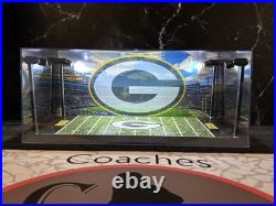Green Bay Packers Custom 2 Mini Helmet display case with LED lights