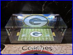 Green Bay Packers Custom 2 Mini Helmet display case with LED lights