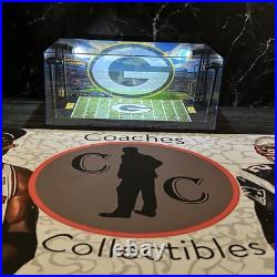 Green Bay Packers Custom 2 Mini Helmet display case with LED lights