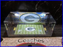 Green Bay Packers Custom 2 Mini Helmet display case with LED lights