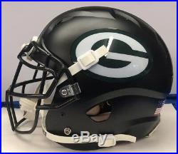 Green Bay Packers Custom Full Size Schutt Vengeance Football Helmet Matte Black