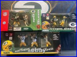 Green Bay Packers Figure Lot Favre Rodgers Gennings Matthews 3 Pack 2 Pack
