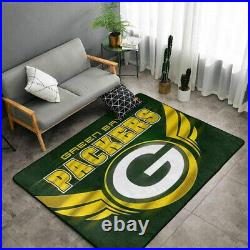Green Bay Packers Flannel Area Rug Living Room Soft Floor Mat Non-Slip Carpet