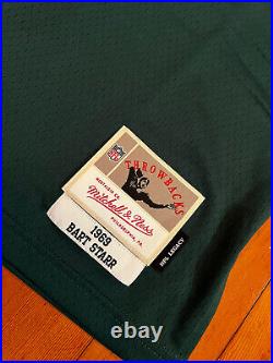 Green Bay Packers Football Jersey Bart Starr Mitchell & Ness Size 3XL NWT NFL