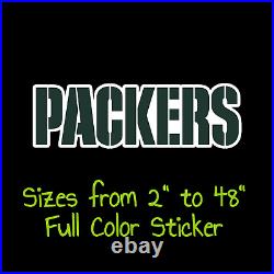 Green Bay Packers Full Color Vinyl Decal Hydroflask decal Cornhole decal 3