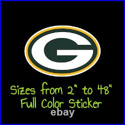 Green Bay Packers Full Color Vinyl Decal Hydroflask decal Cornhole decal 4