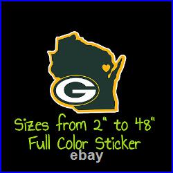 Green Bay Packers Full Color Vinyl Decal Hydroflask decal Cornhole decal 5