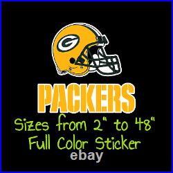 Green Bay Packers Full Color Vinyl Decal Hydroflask decal Cornhole decal 9