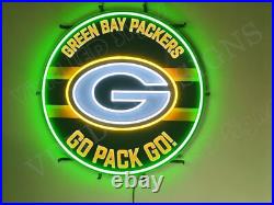 Green Bay Packers Go Pack Go 24x24 Vivid LED Neon Sign Lamp With Dimmer Green Bay Packers Go Pack Go 24x24 Vivid LED Neon Sign Lamp With Dimmer