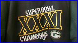 Green Bay Packers Green And Black Leather Jacket, Super Bowl Xxxi, 1997, Medium