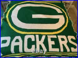 Green Bay Packers Handmade Crochet Knit Blanket