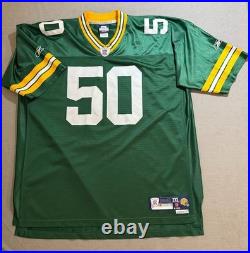 Green Bay Packers Hawk #50 NFL Reebok Jersey Mens 2XL Green Helmet Tag Rare