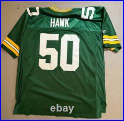 Green Bay Packers Hawk #50 NFL Reebok Jersey Mens 2XL Green Helmet Tag Rare