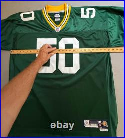 Green Bay Packers Hawk #50 NFL Reebok Jersey Mens 2XL Green Helmet Tag Rare