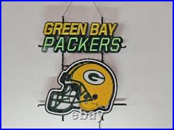 Green Bay Packers Helmet Football 32x24 Vivid LED Neon Sign Light With Dimmer Green Bay Packers Helmet Football 32x24 Vivid LED Neon Sign Light With Dimmer