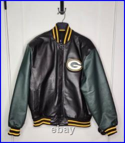 Green Bay Packers JH Design Leather Full-Snap Jacket Black/Green Size XL Green Bay Packers JH Design Leather Full-Snap Jacket Black/Green Size XL