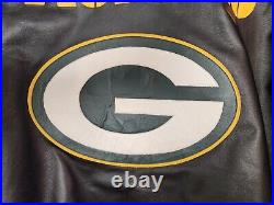 Green Bay Packers JH Design Leather Full-Snap Jacket Black/Green Size XL Green Bay Packers JH Design Leather Full-Snap Jacket Black/Green Size XL
