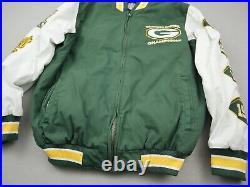 Green Bay Packers Jacket Men Medium Bomber Letterman Superbowl Champions XLV