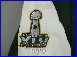 Green Bay Packers Jacket Men Medium Bomber Letterman Superbowl Champions XLV