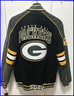 Green Bay Packers Jacket Men's XL NFL Leather Suede Bomber Varsity Letterman NWT