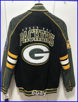 Green Bay Packers Jacket Men's XL NFL Leather Suede Bomber Varsity Letterman NWT