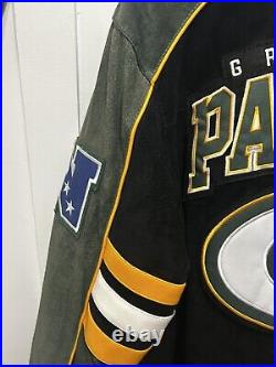 Green Bay Packers Jacket Men's XL NFL Leather Suede Bomber Varsity Letterman NWT