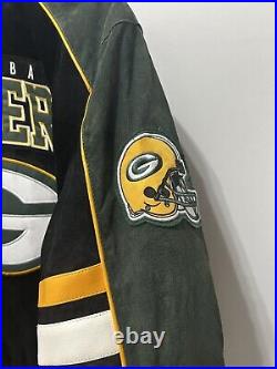 Green Bay Packers Jacket Men's XL NFL Leather Suede Bomber Varsity Letterman NWT