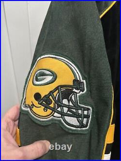 Green Bay Packers Jacket Men's XL NFL Leather Suede Bomber Varsity Letterman NWT
