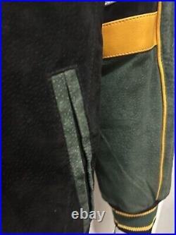Green Bay Packers Jacket Men's XL NFL Leather Suede Bomber Varsity Letterman NWT