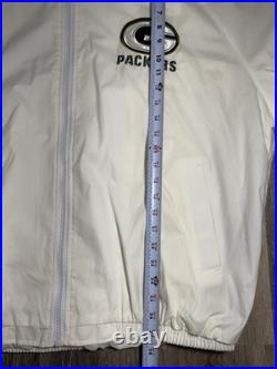 Green Bay Packers Jacket Men's XL Pro Player Hooded NFL White Vintage 90's Green Bay Packers Jacket Men's XL Pro Player Hooded NFL White Vintage 90's