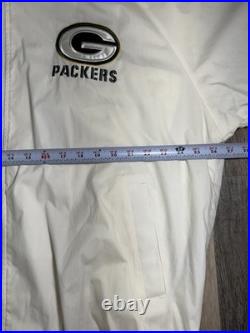 Green Bay Packers Jacket Men's XL Pro Player Hooded NFL White Vintage 90's Green Bay Packers Jacket Men's XL Pro Player Hooded NFL White Vintage 90's
