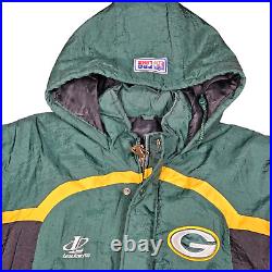 Green Bay Packers Jacket Mens Large NFL Pro Line Hooded Quilt Lined Logo Athleti