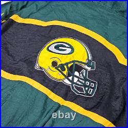 Green Bay Packers Jacket Mens Large NFL Pro Line Hooded Quilt Lined Logo Athleti