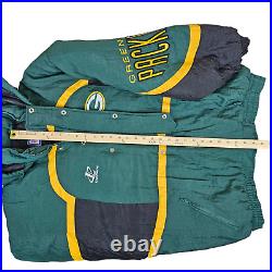 Green Bay Packers Jacket Mens Large NFL Pro Line Hooded Quilt Lined Logo Athleti