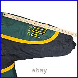 Green Bay Packers Jacket Mens Large NFL Pro Line Hooded Quilt Lined Logo Athleti