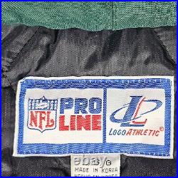 Green Bay Packers Jacket Mens Large NFL Pro Line Hooded Quilt Lined Logo Athleti