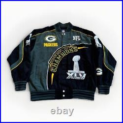Green Bay Packers Jacket Mens XLSuper Bowl XLV Champions Varsity Bomber NFL