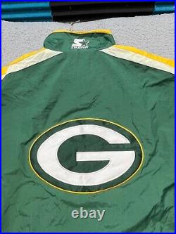 Green Bay Packers Jacket Mens XL Green Vintage Starter Parka Double Sided 90s