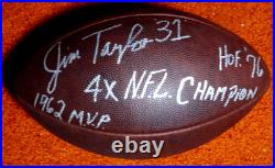 Green Bay Packers James (jim) Taylor (3) Inscription Signed NFL Duke Football