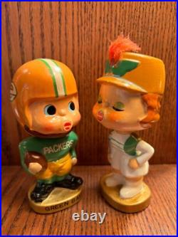 Green Bay Packers Kissing Pair Bobbleheads Near Mint