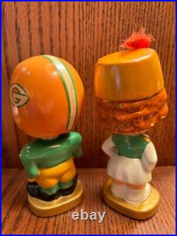 Green Bay Packers Kissing Pair Bobbleheads Near Mint