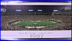 Green Bay Packers Lambeau Field at Night Framed Panorama Photo