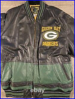 Green Bay Packers Leather Jacket XXL