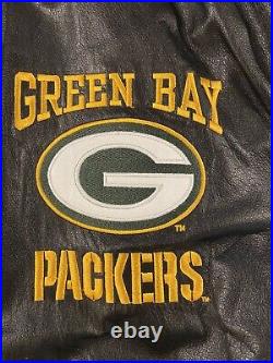 Green Bay Packers Leather Jacket XXL